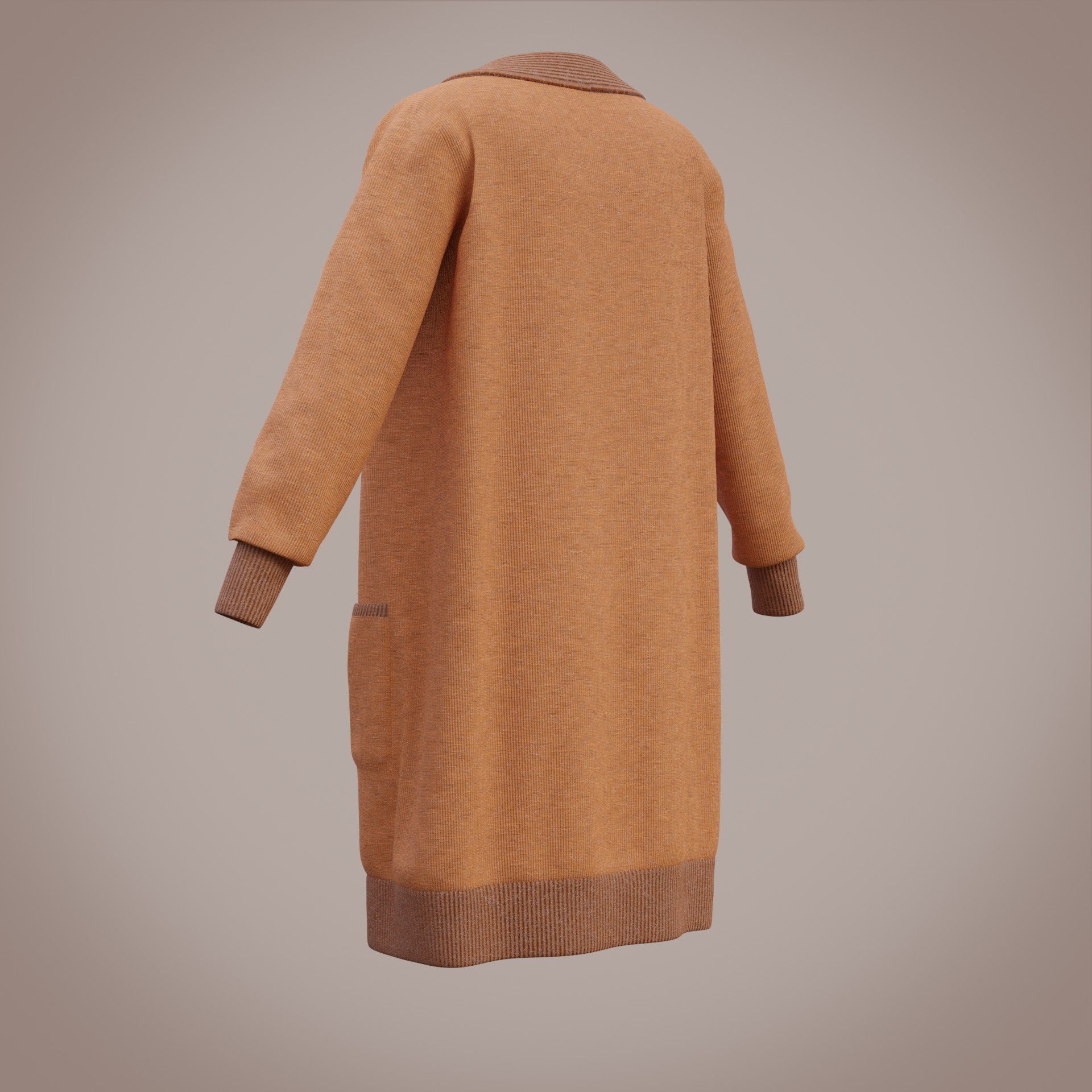 Knit Cardigan Sweater  Low-poly 3D model_21