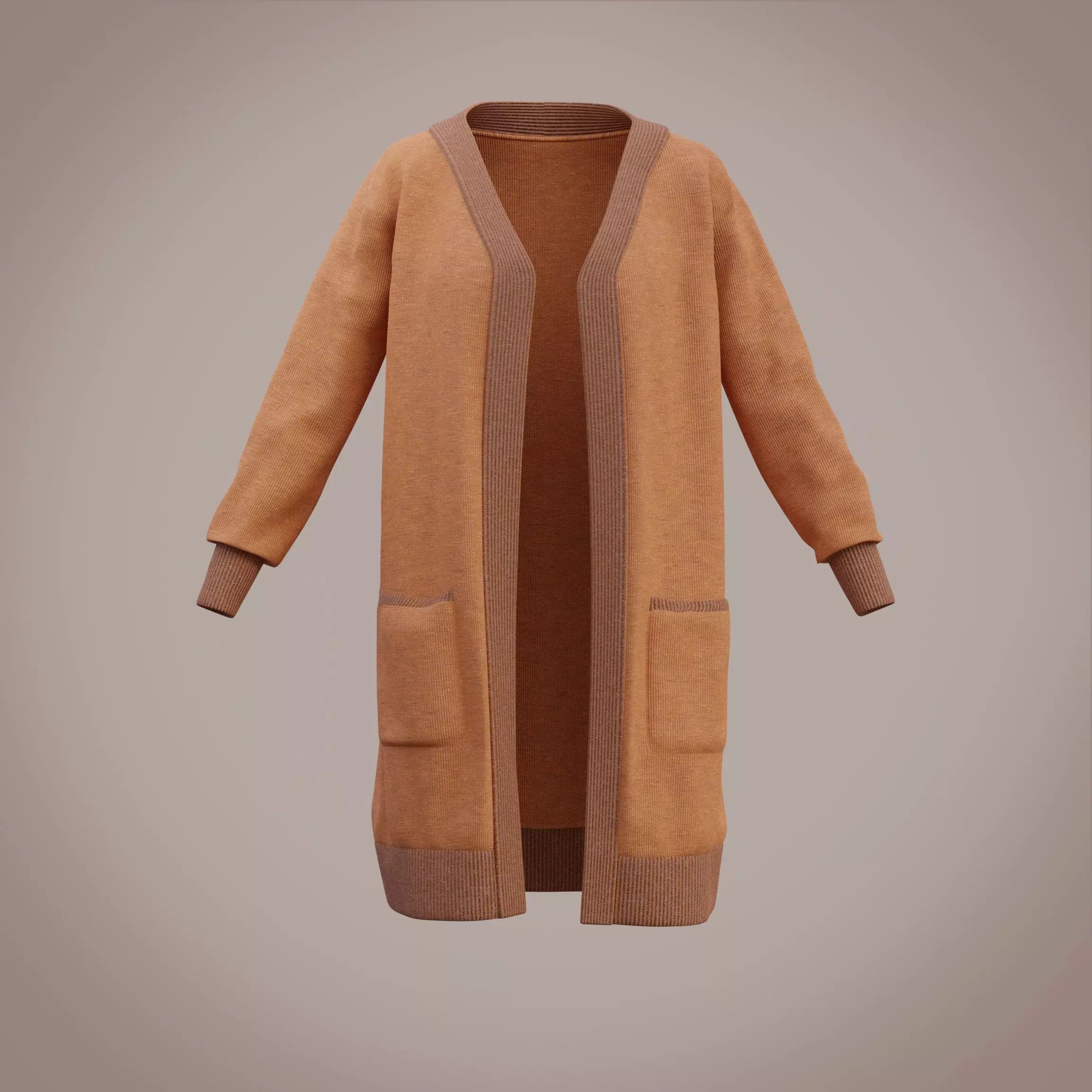 Knit Cardigan Sweater  Low-poly 3D model_0