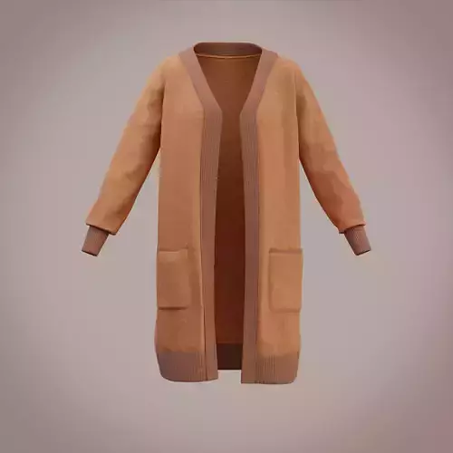 Knit Cardigan Sweater  Low-poly 3D model