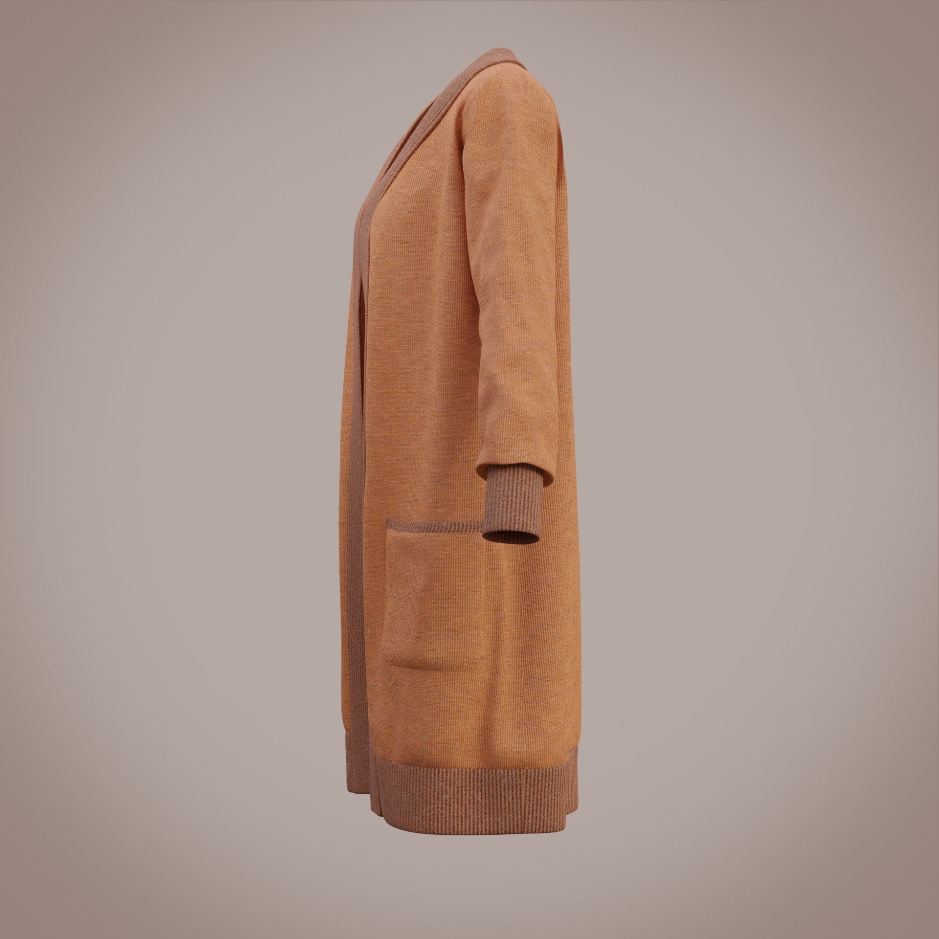 Knit Cardigan Sweater  Low-poly 3D model_24