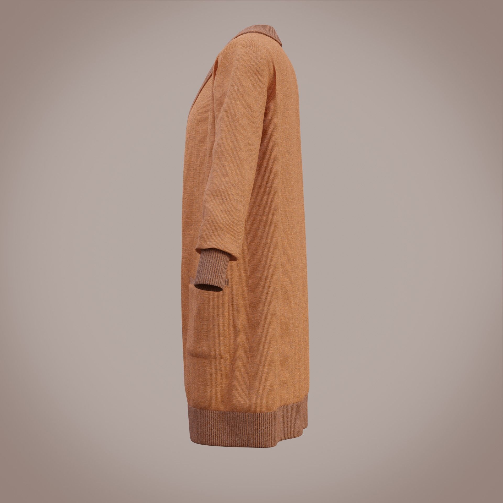 Knit Cardigan Sweater  Low-poly 3D model_23
