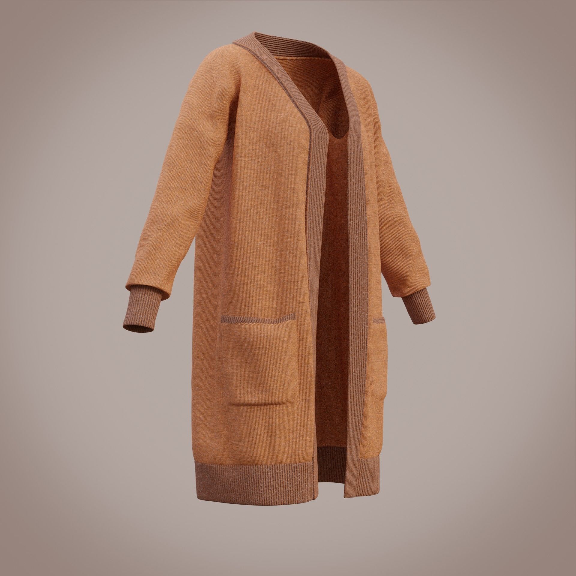 Knit Cardigan Sweater  Low-poly 3D model_12