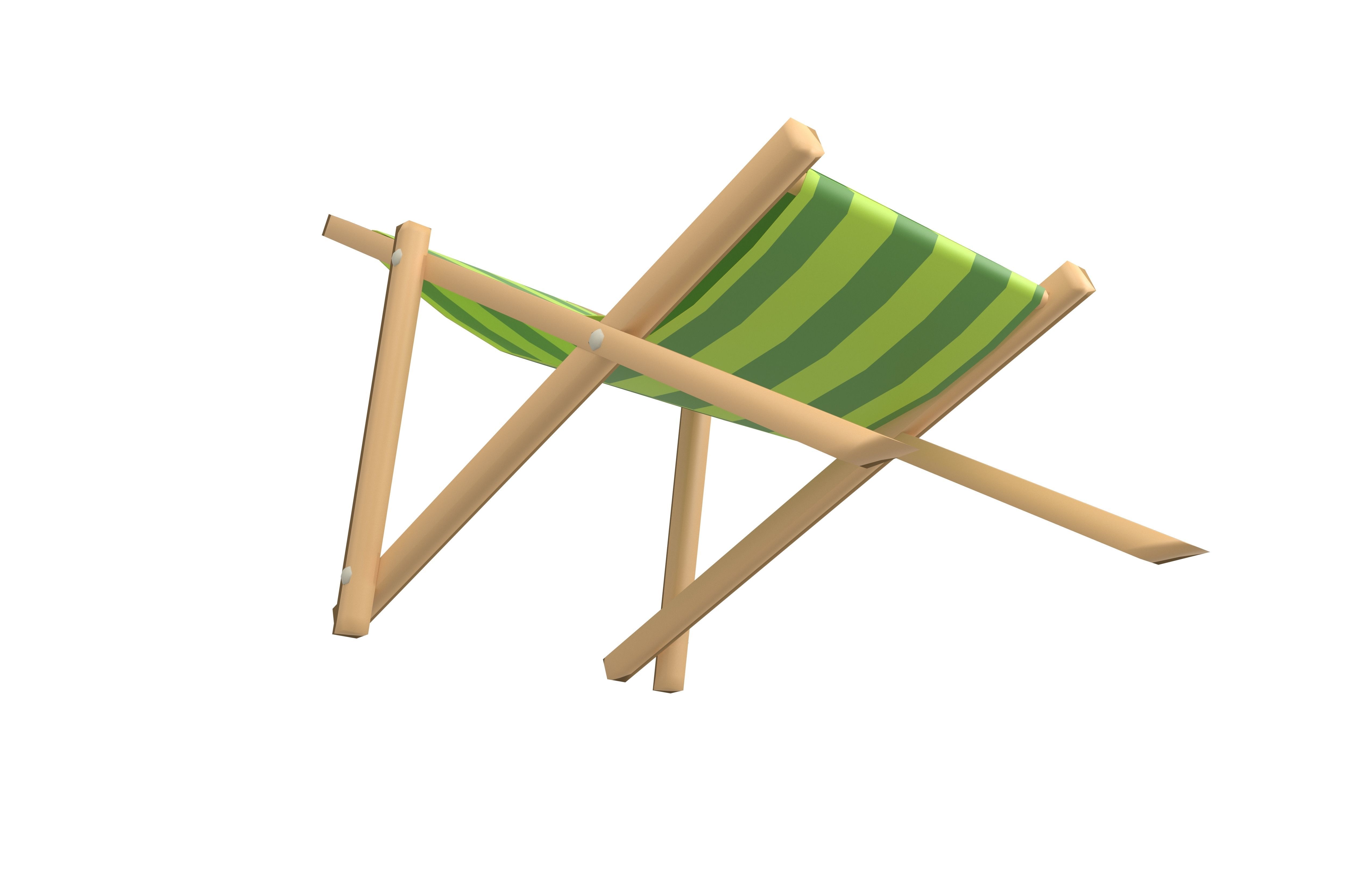 Beach Chair v1 001 Low-poly 3D model_3