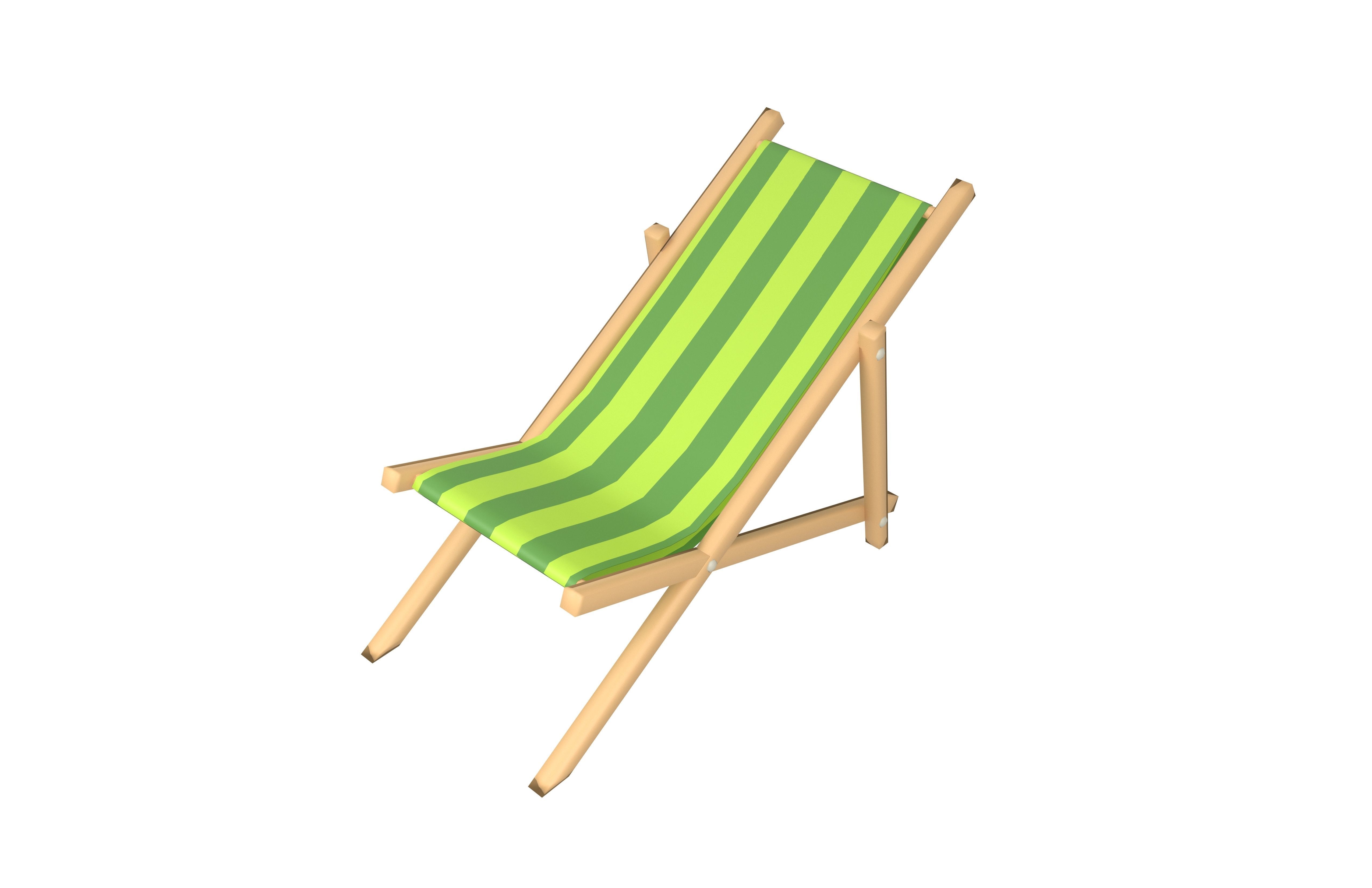 Beach Chair v1 001 Low-poly 3D model_2