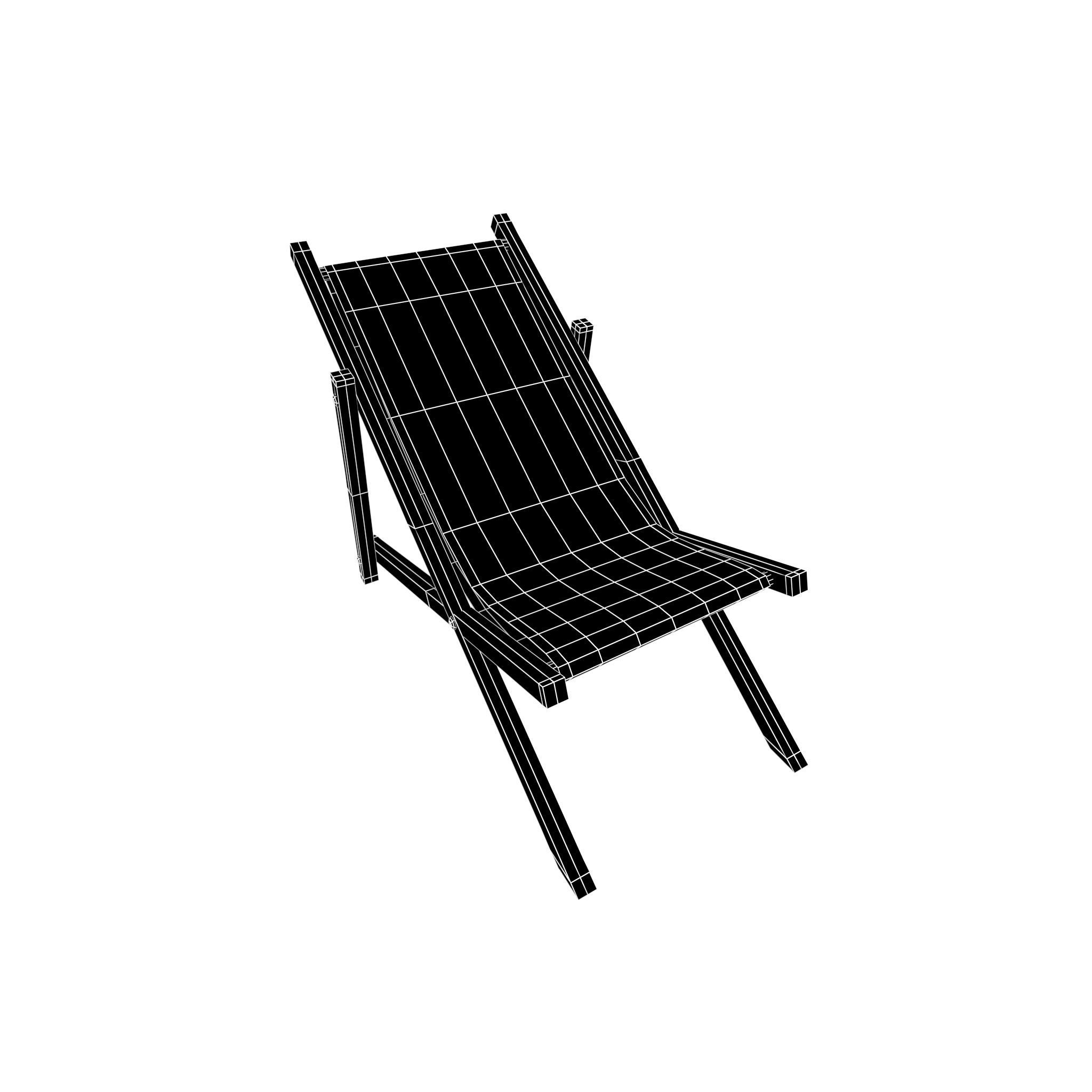 Beach Chair v1 005 Low-poly 3D model_4