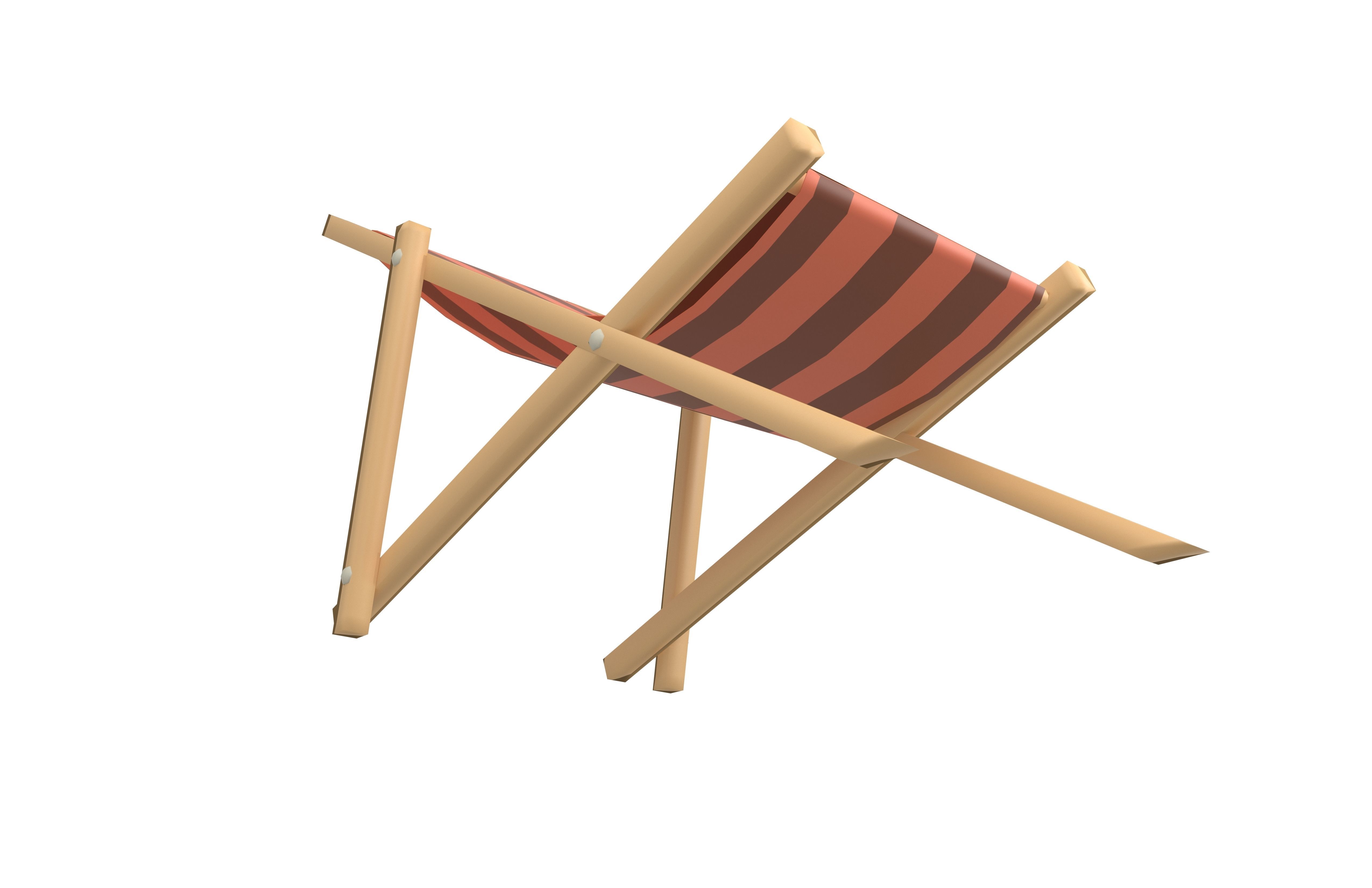 Beach Chair v1 005 Low-poly 3D model_3
