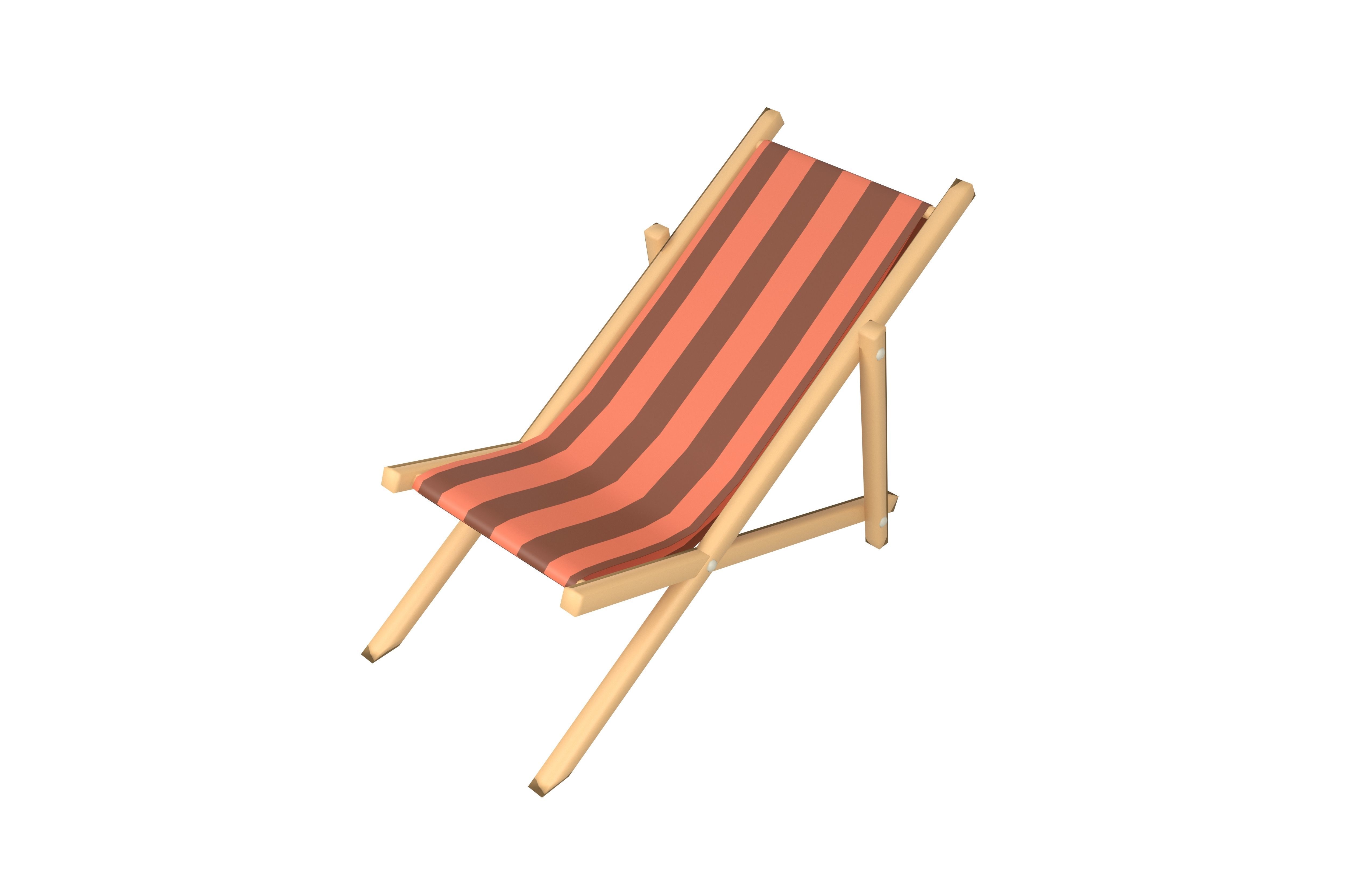 Beach Chair v1 005 Low-poly 3D model_2
