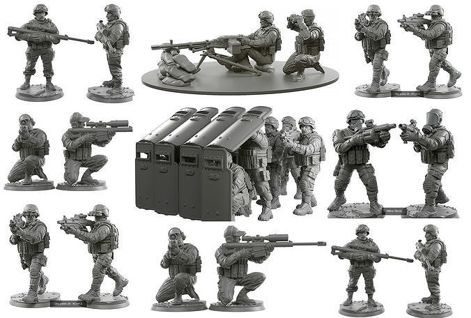 Army 32mm scale  3D Model Collection