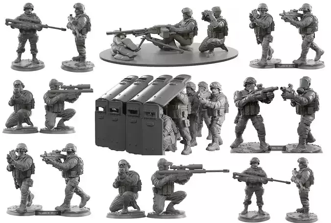 Army 32mm scale  3D Model Collection
