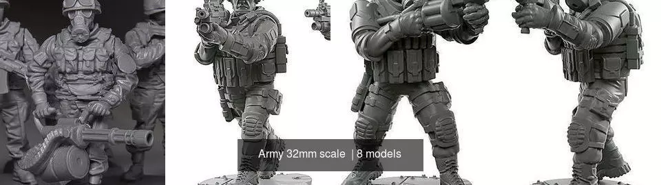 Army 32mm scale  3D Model Collection_1