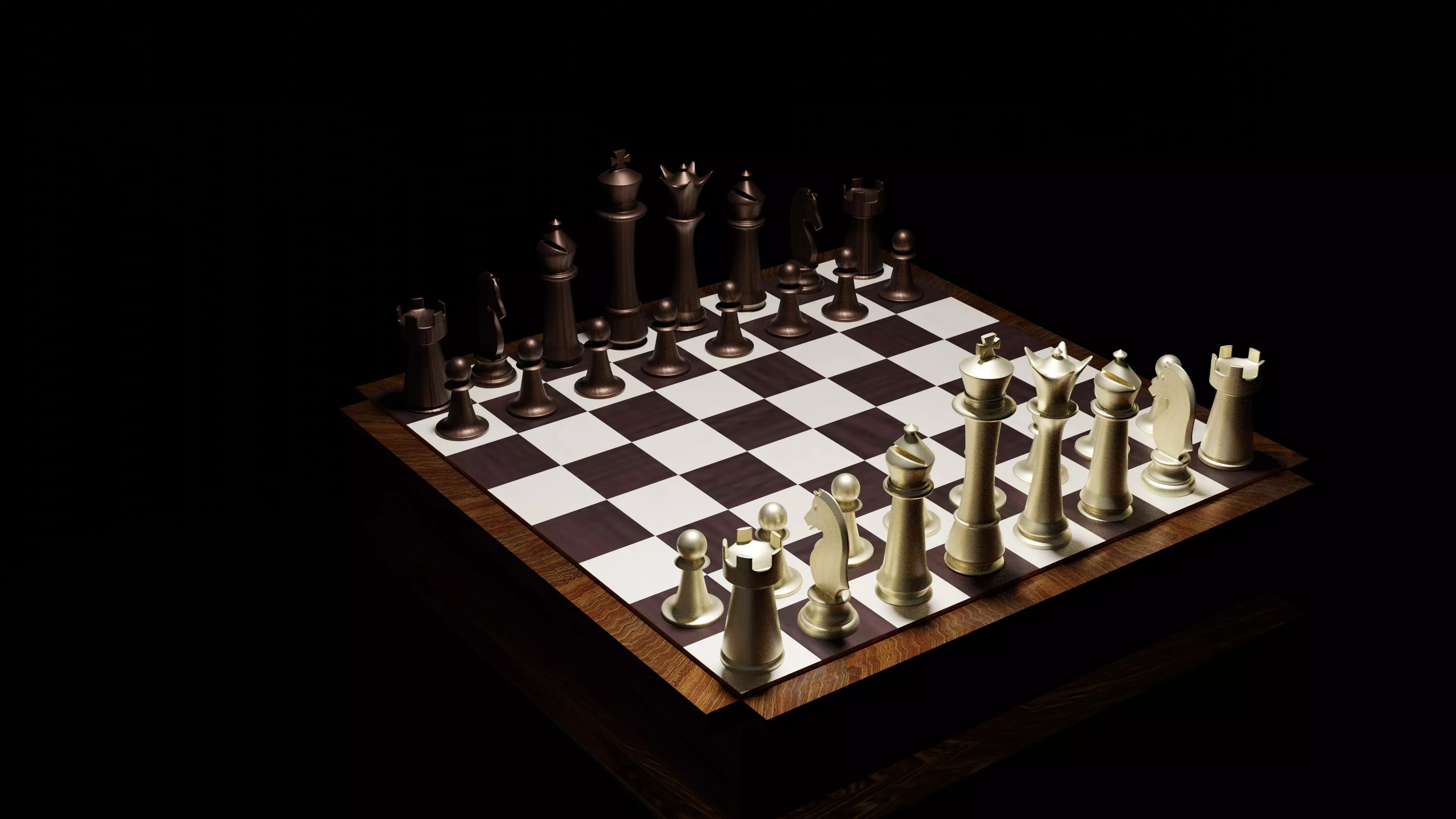 3d chess model pieces Low-poly 3D model_0