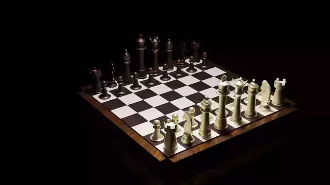 3d chess model pieces