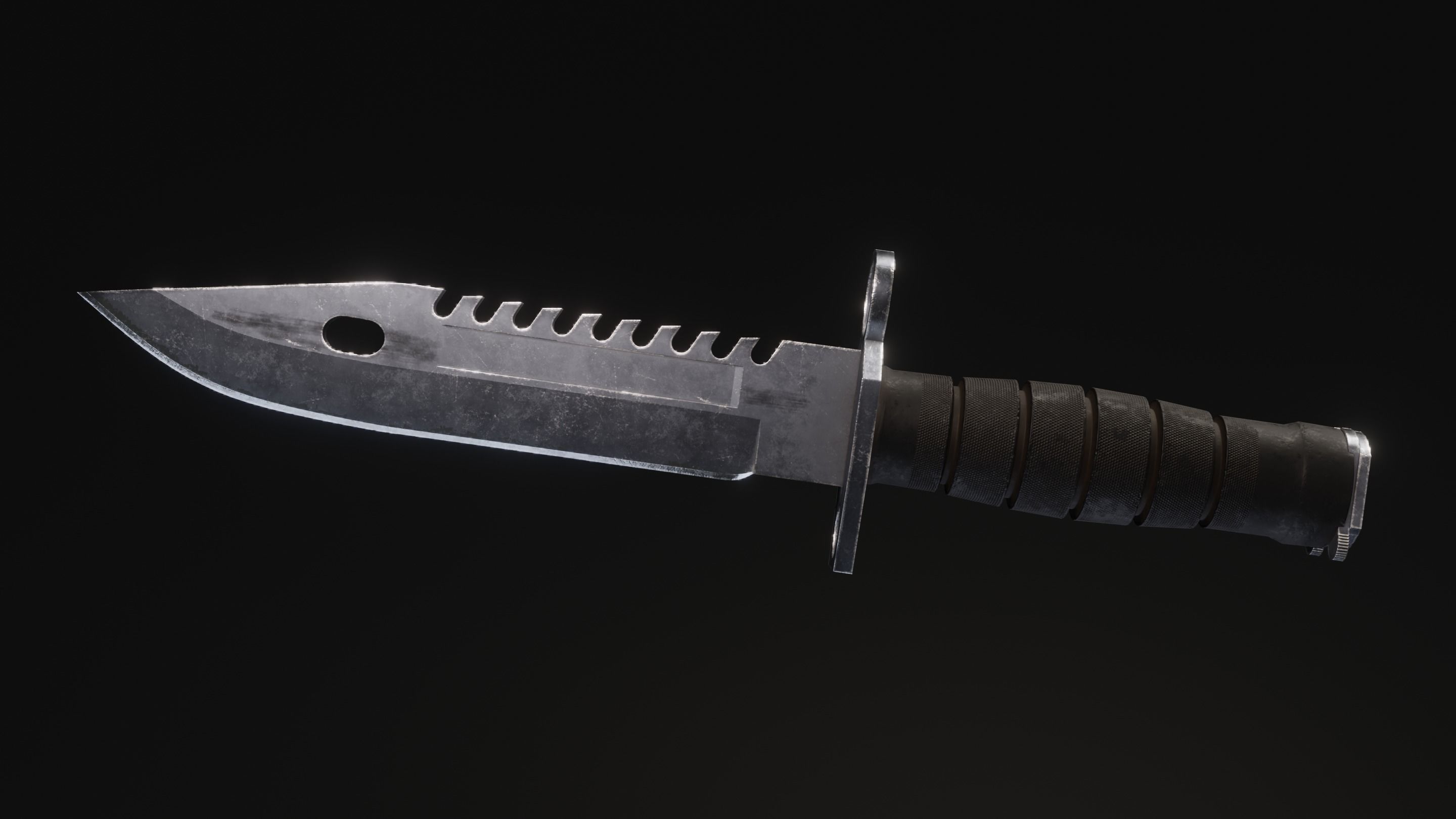 M9 Bayonet knife - Game ready Low-poly 3D model_3