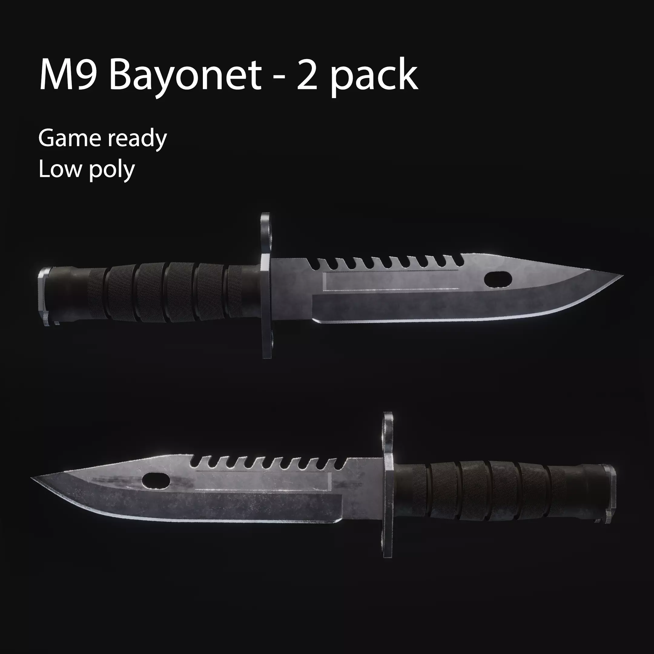 M9 Bayonet knife - Game ready Low-poly 3D model_0