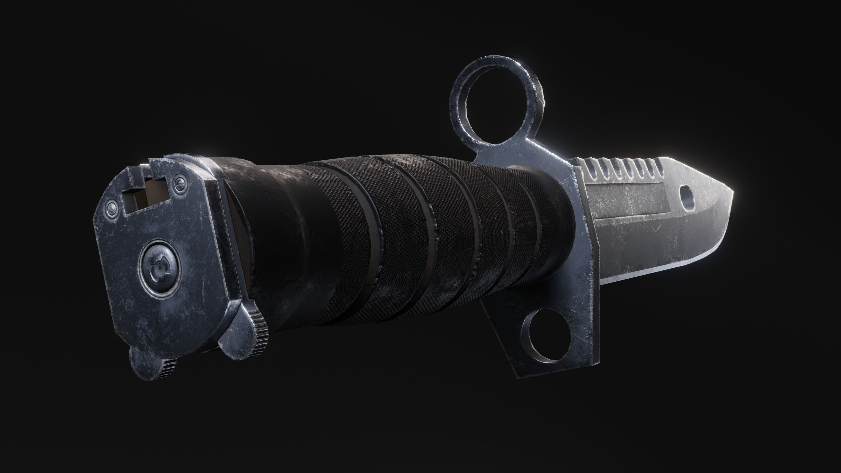 M9 Bayonet knife - Game ready Low-poly 3D model_1