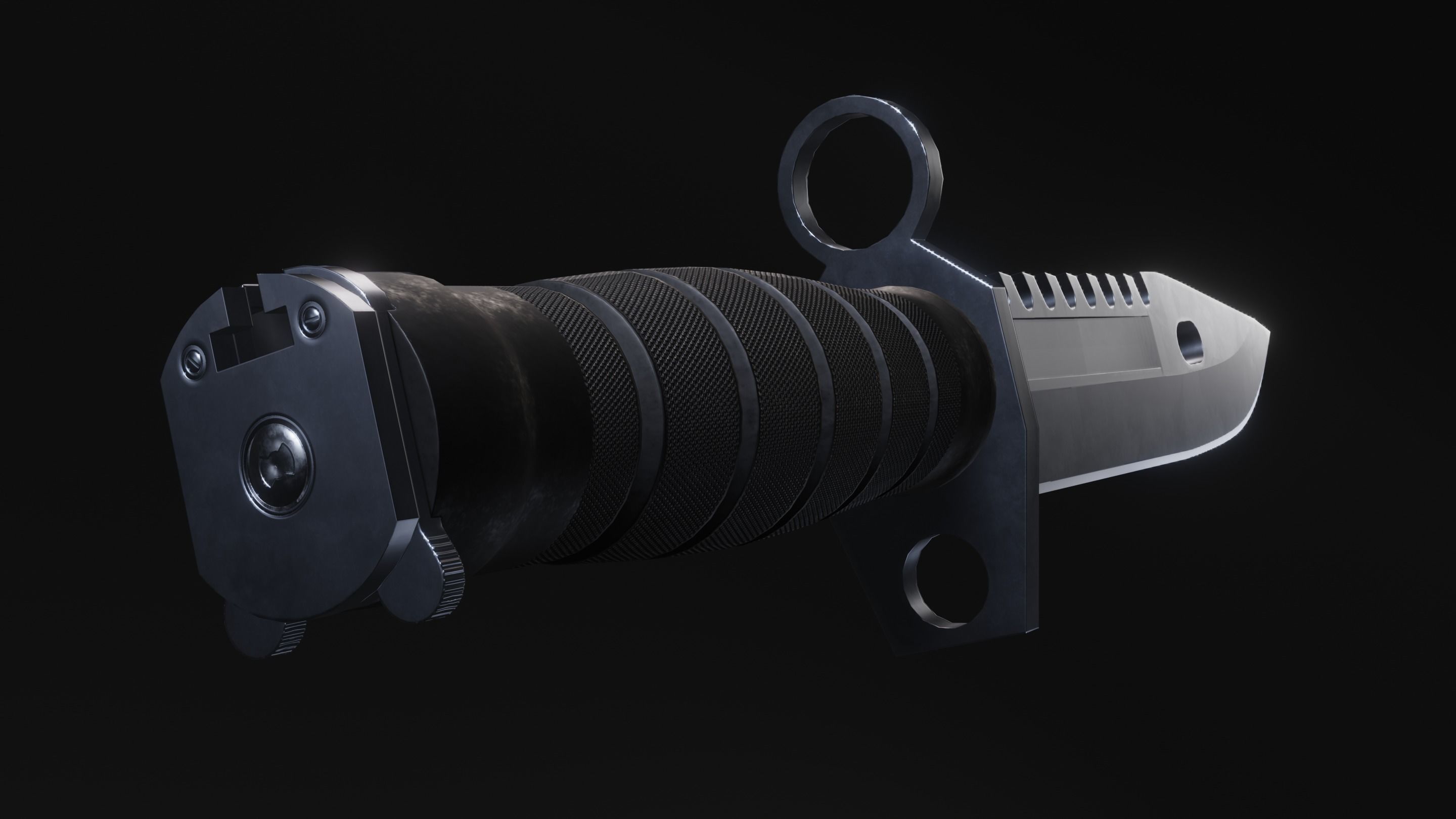 M9 Bayonet knife - Game ready Low-poly 3D model_4
