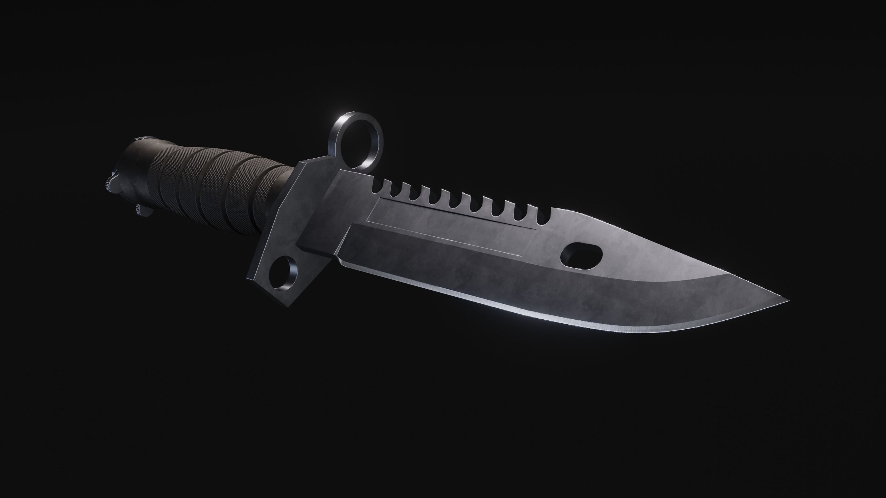 M9 Bayonet knife - Game ready Low-poly 3D model_5
