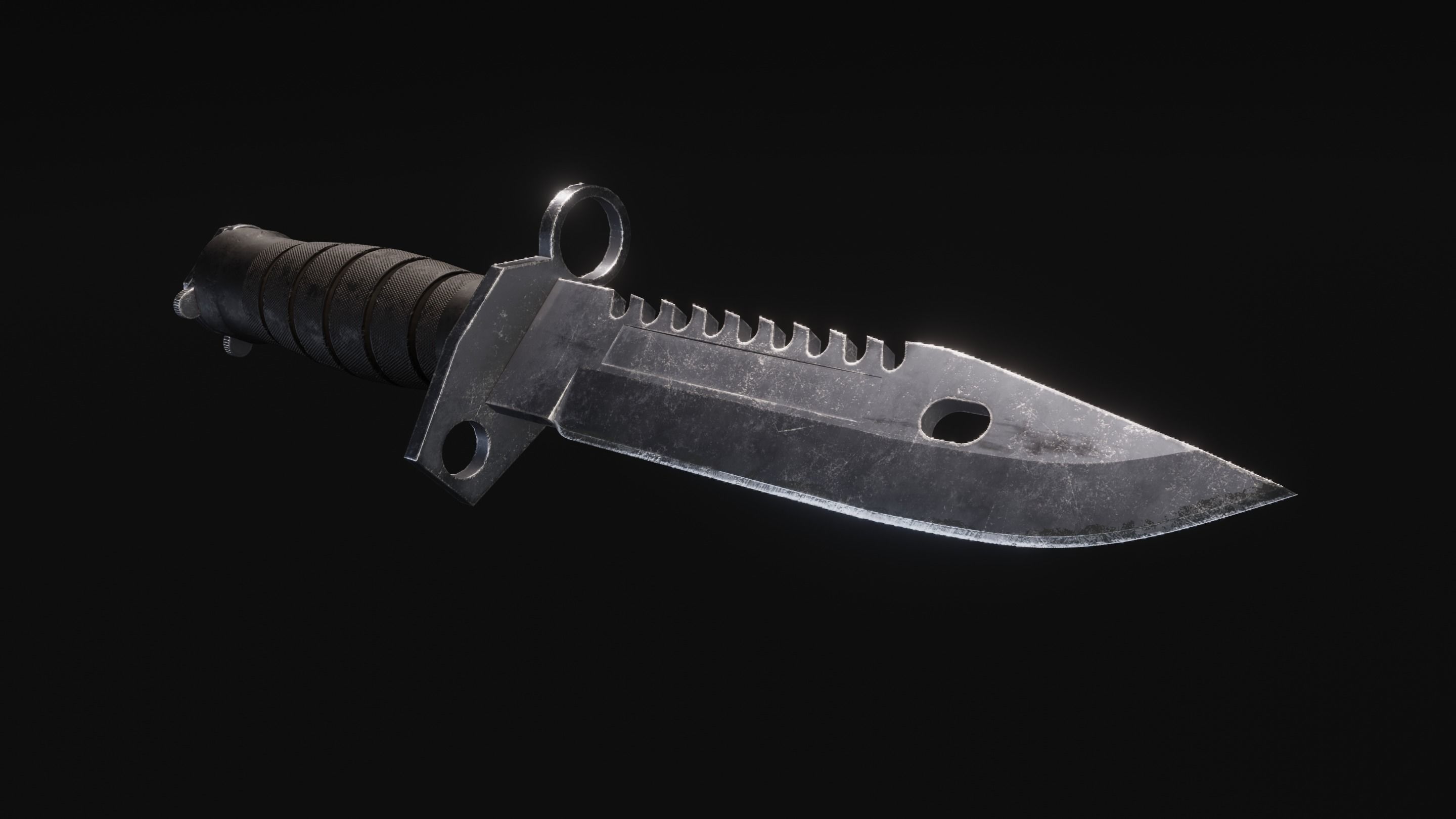 M9 Bayonet knife - Game ready Low-poly 3D model_2