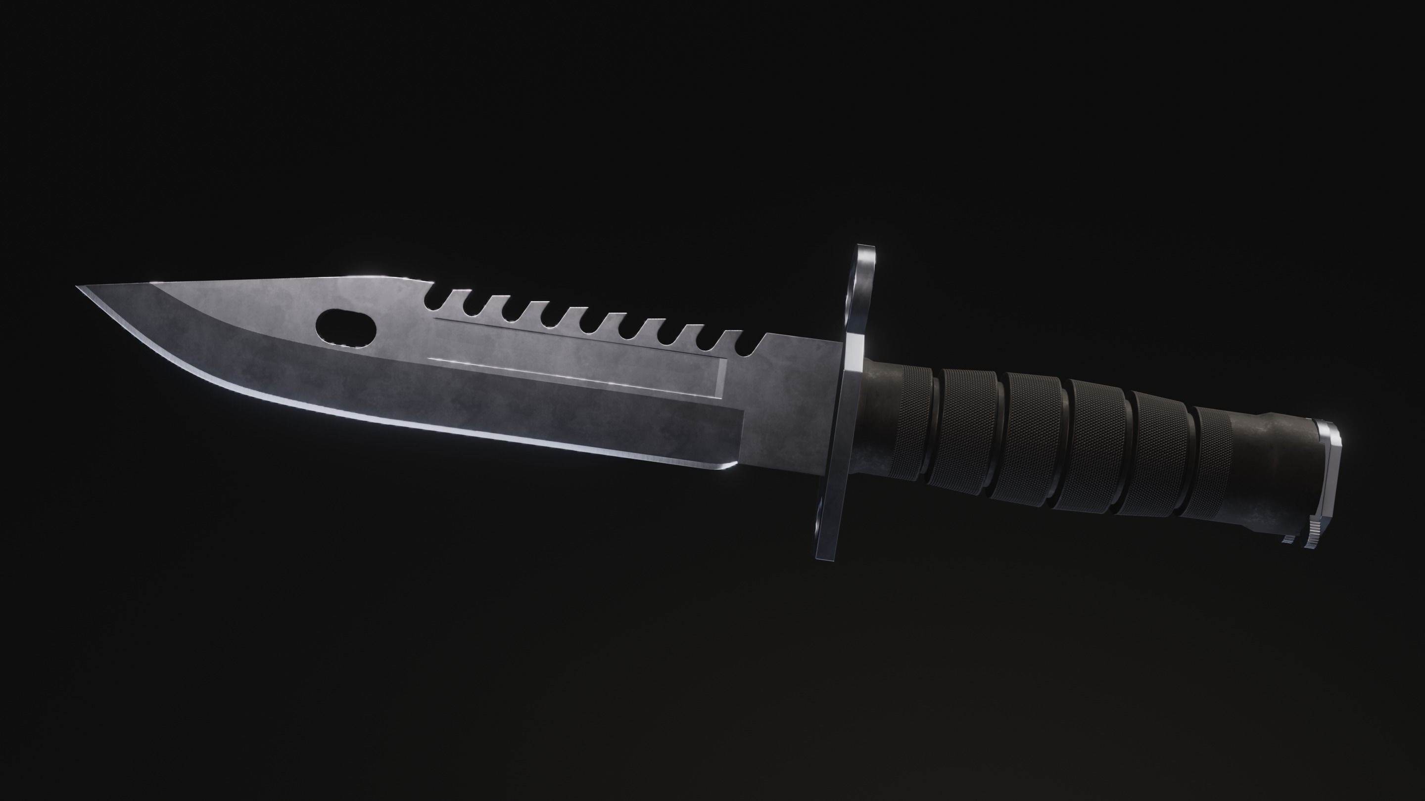M9 Bayonet knife - Game ready Low-poly 3D model_6