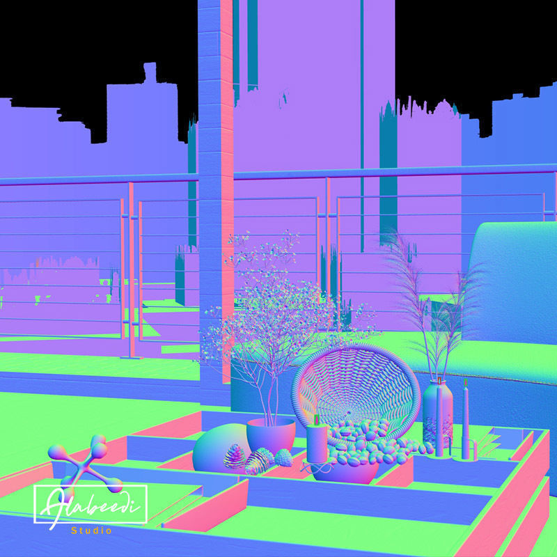 Dried Pampas grass gray  3D model_8