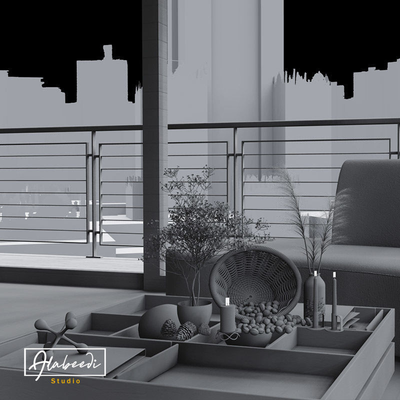 Dried Pampas grass gray  3D model_5