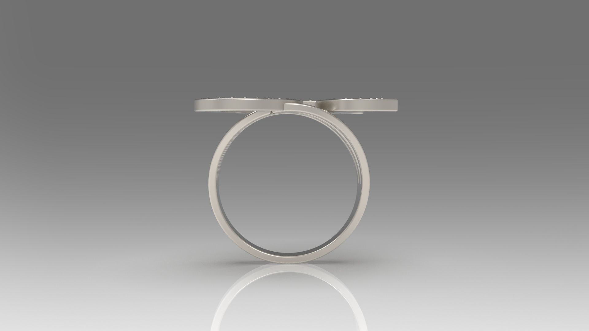 A Ring initial gold with diamonds 3D print model_4