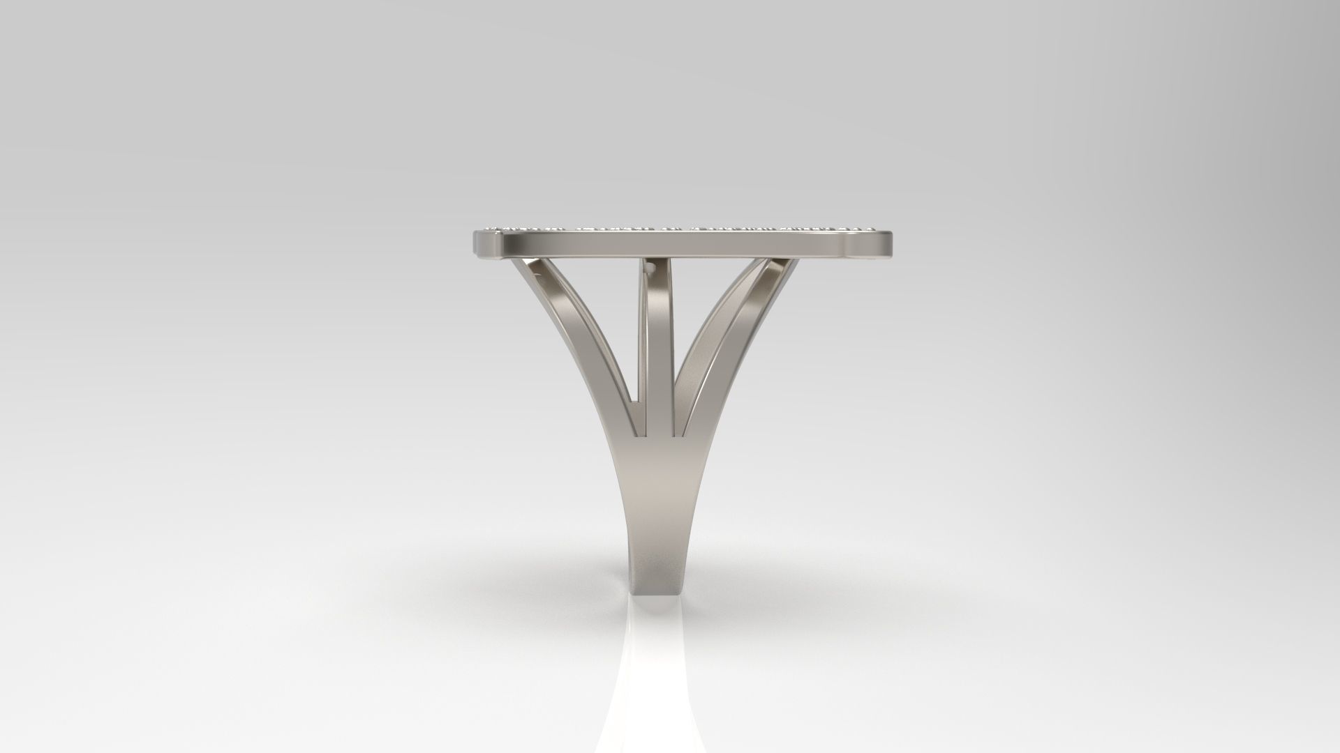 A Ring initial gold with diamonds 3D print model_5