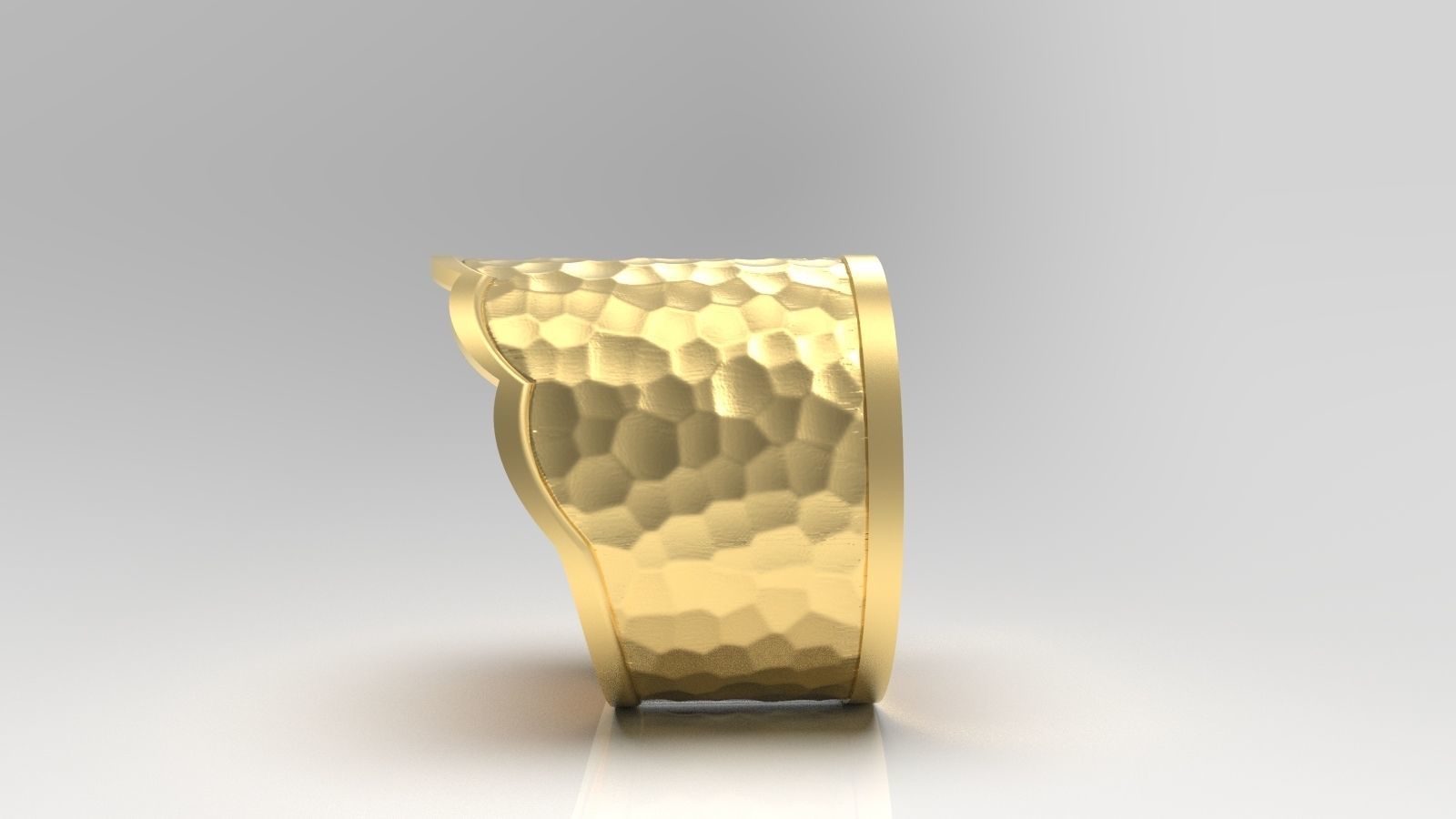 Hammered Ring 02 3D print model_2