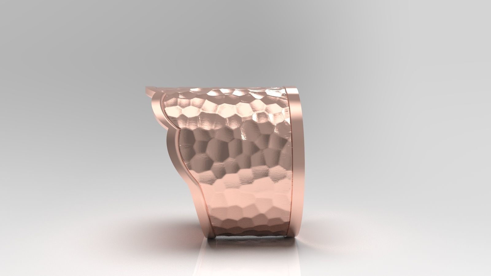 Hammered Ring 02 3D print model_4