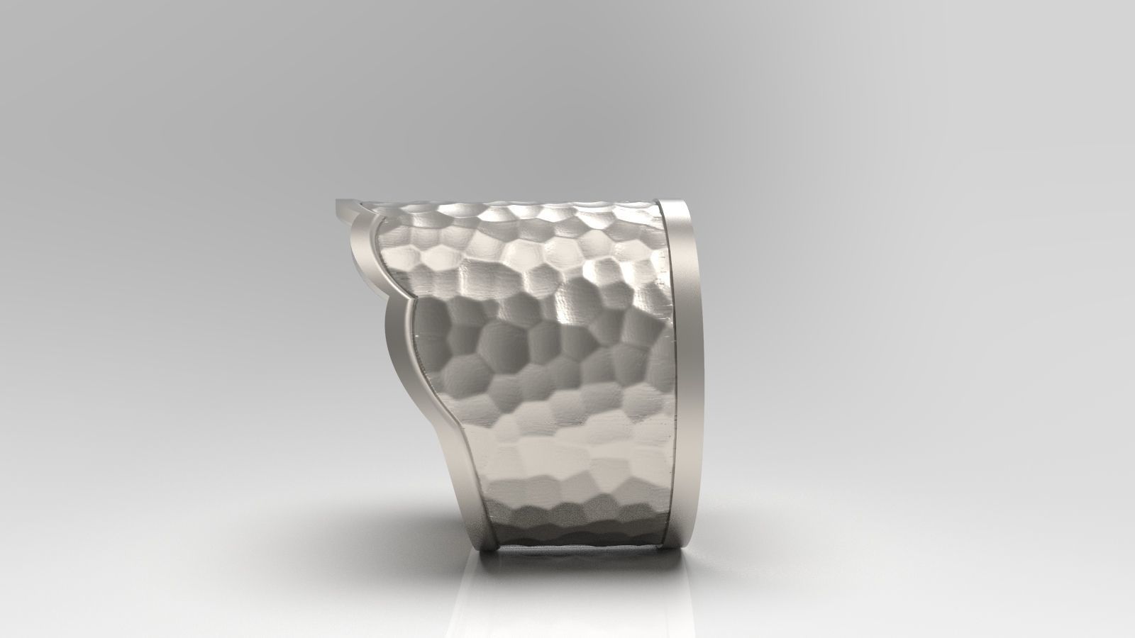 Hammered Ring 02 3D print model_3