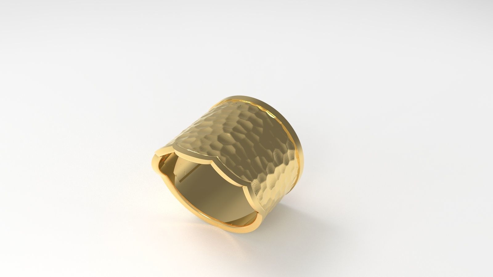 Hammered Ring 02 3D print model_1