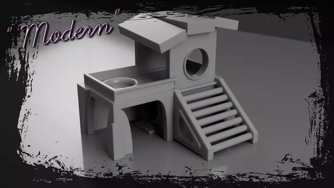 Hamster Mouse Home Modern Art playhouse Pet house 3D print model
