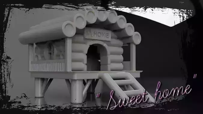 Hamster Mouse Home Cabin playhouse Pet house 3D print model