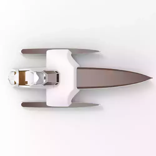 Trimaran Boat Low-poly 3D model