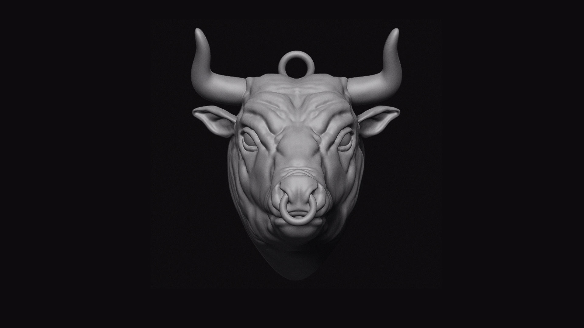 Bull Head Pendant 3D print model_5
