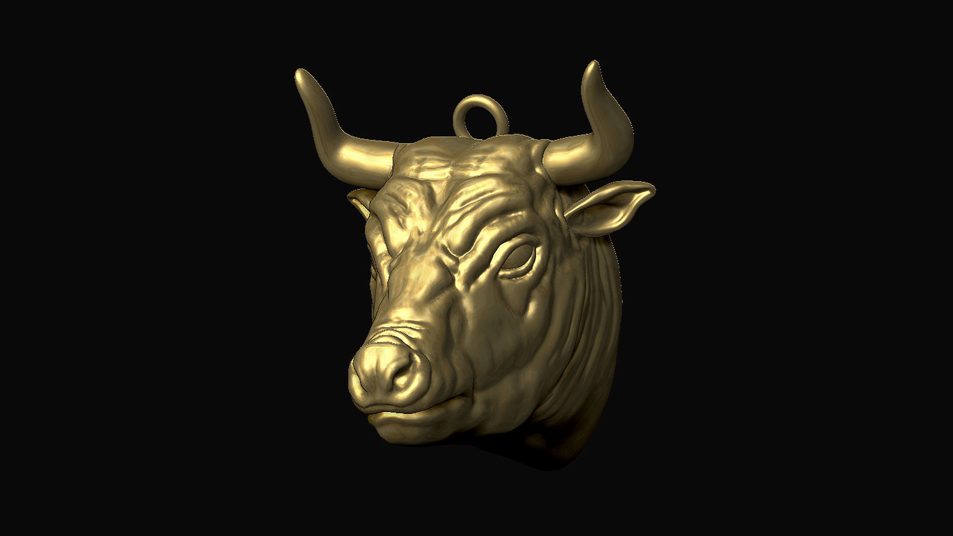Bull Head Pendant 3D print model_3