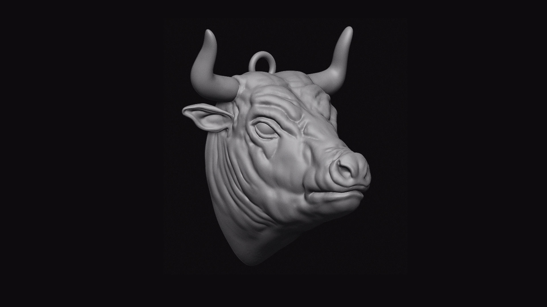 Bull Head Pendant 3D print model_6