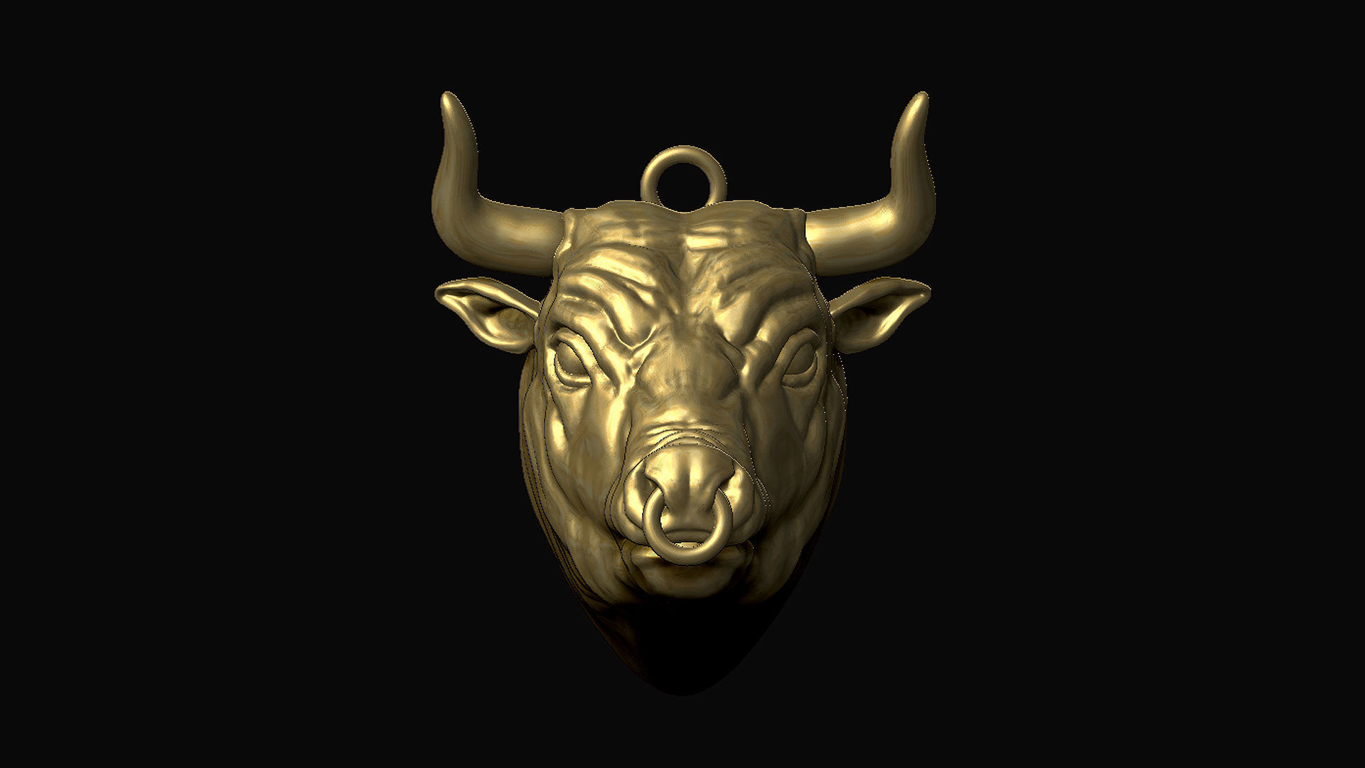 Bull Head Pendant 3D print model_1