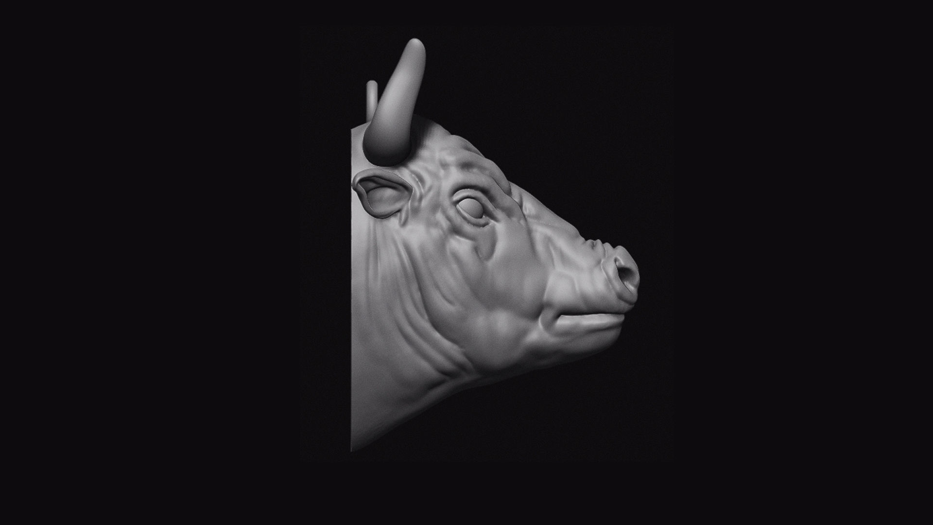 Bull Head Pendant 3D print model_8