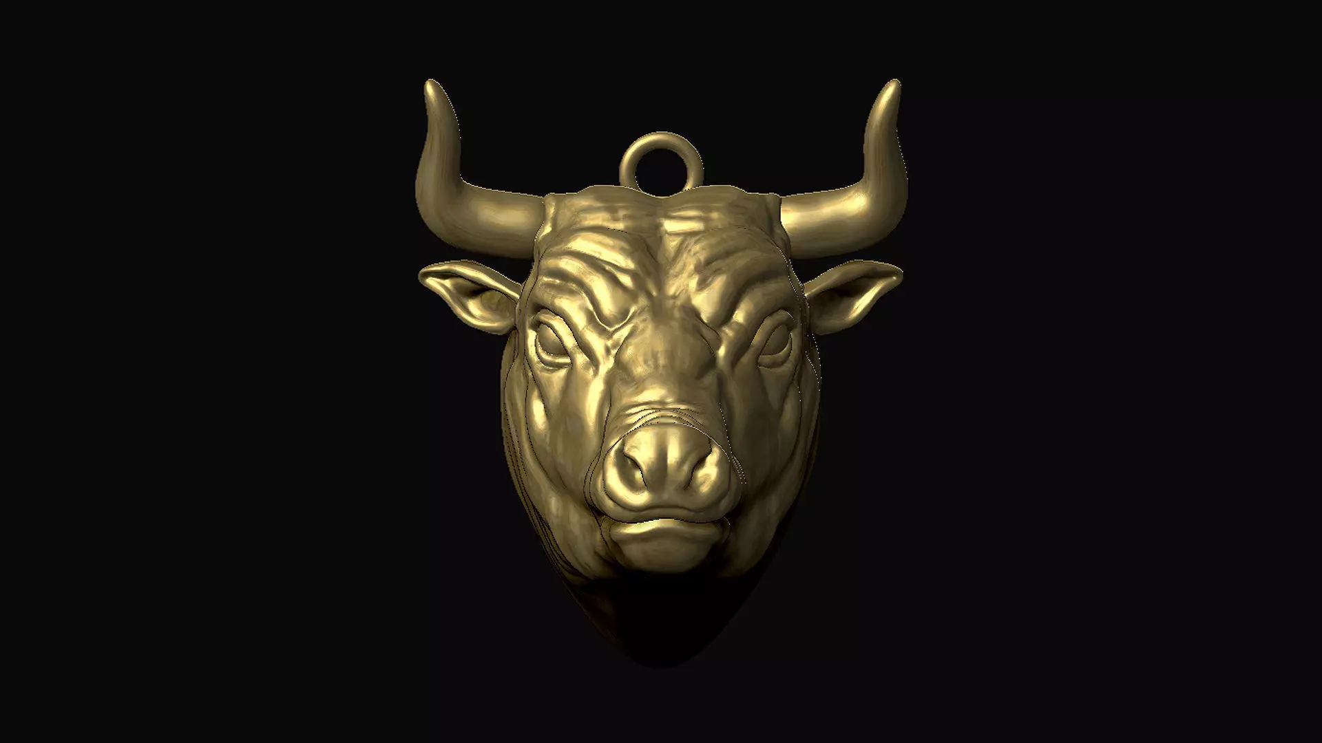Bull Head Pendant 3D print model_0