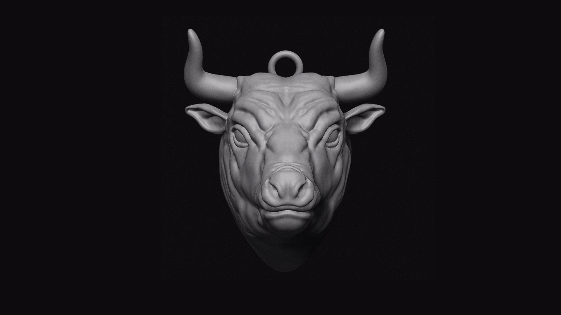 Bull Head Pendant 3D print model_4