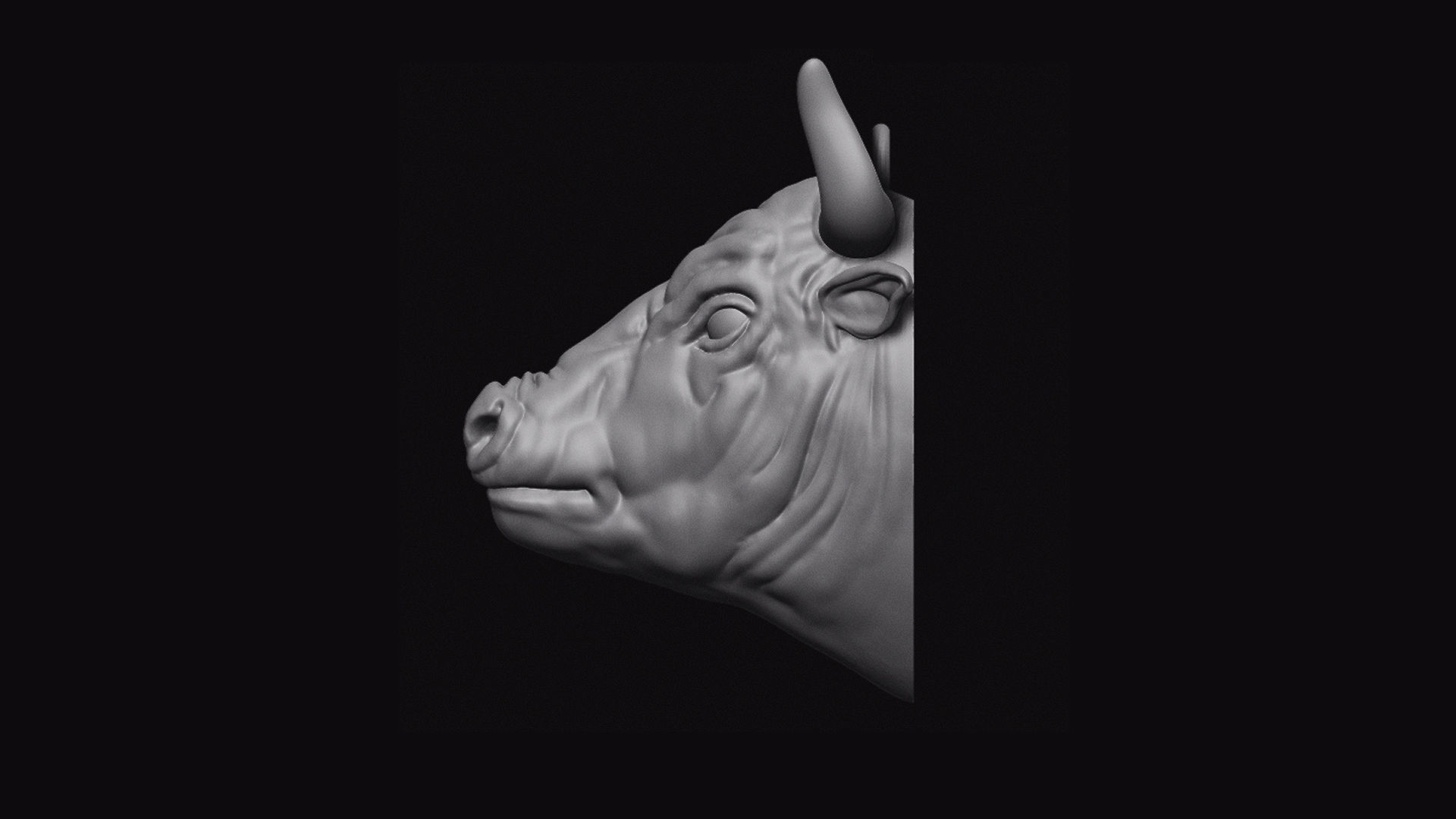 Bull Head Pendant 3D print model_9