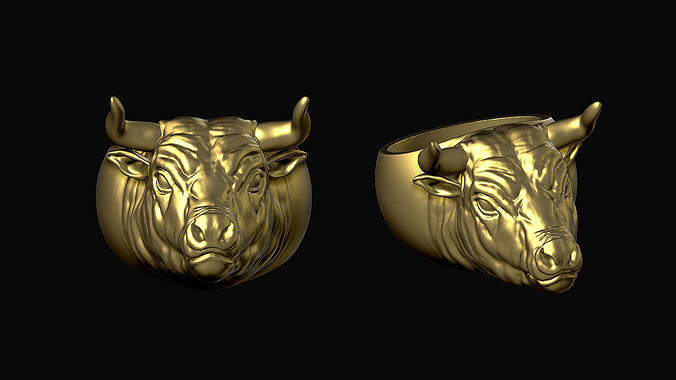 Bull Head Ring  3D print model