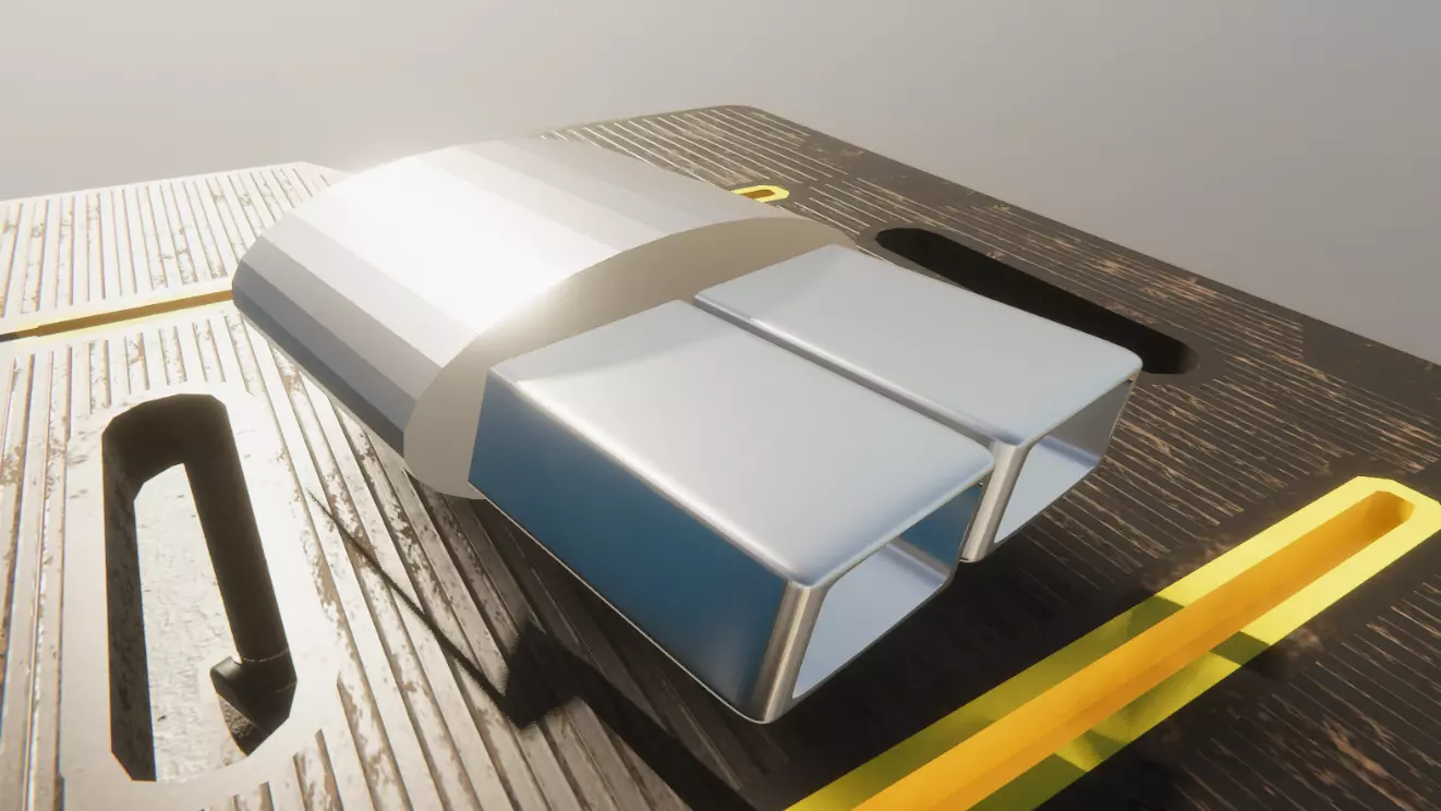 Square Exhausts for Sports or Luxury Cars Low-poly 3D model_0