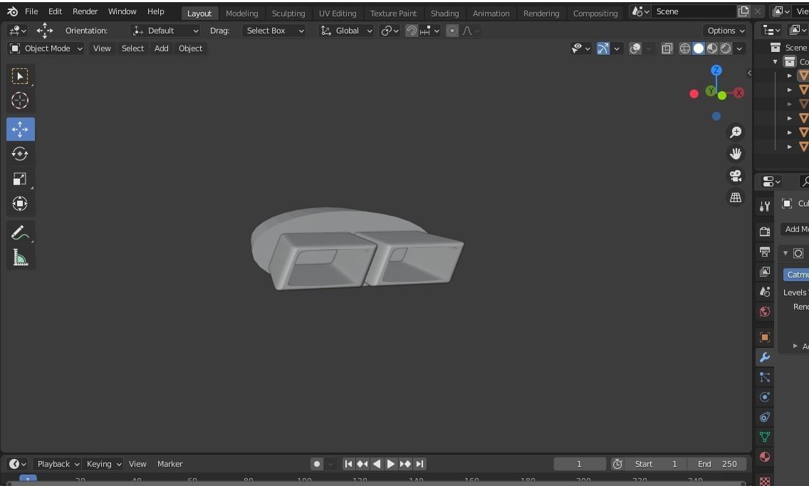 Square Exhausts for Sports or Luxury Cars Low-poly 3D model_1