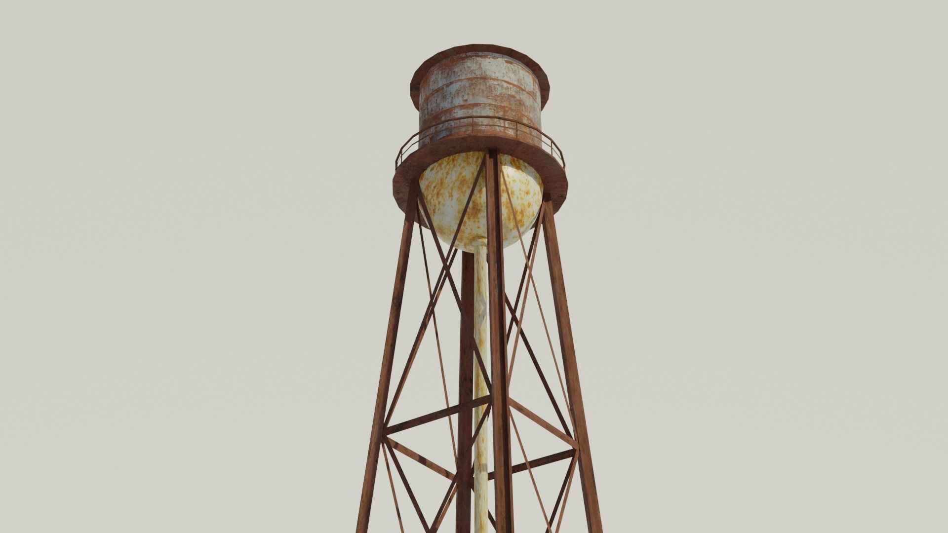 Water Tower - Low poly PBR Low-poly 3D model_5