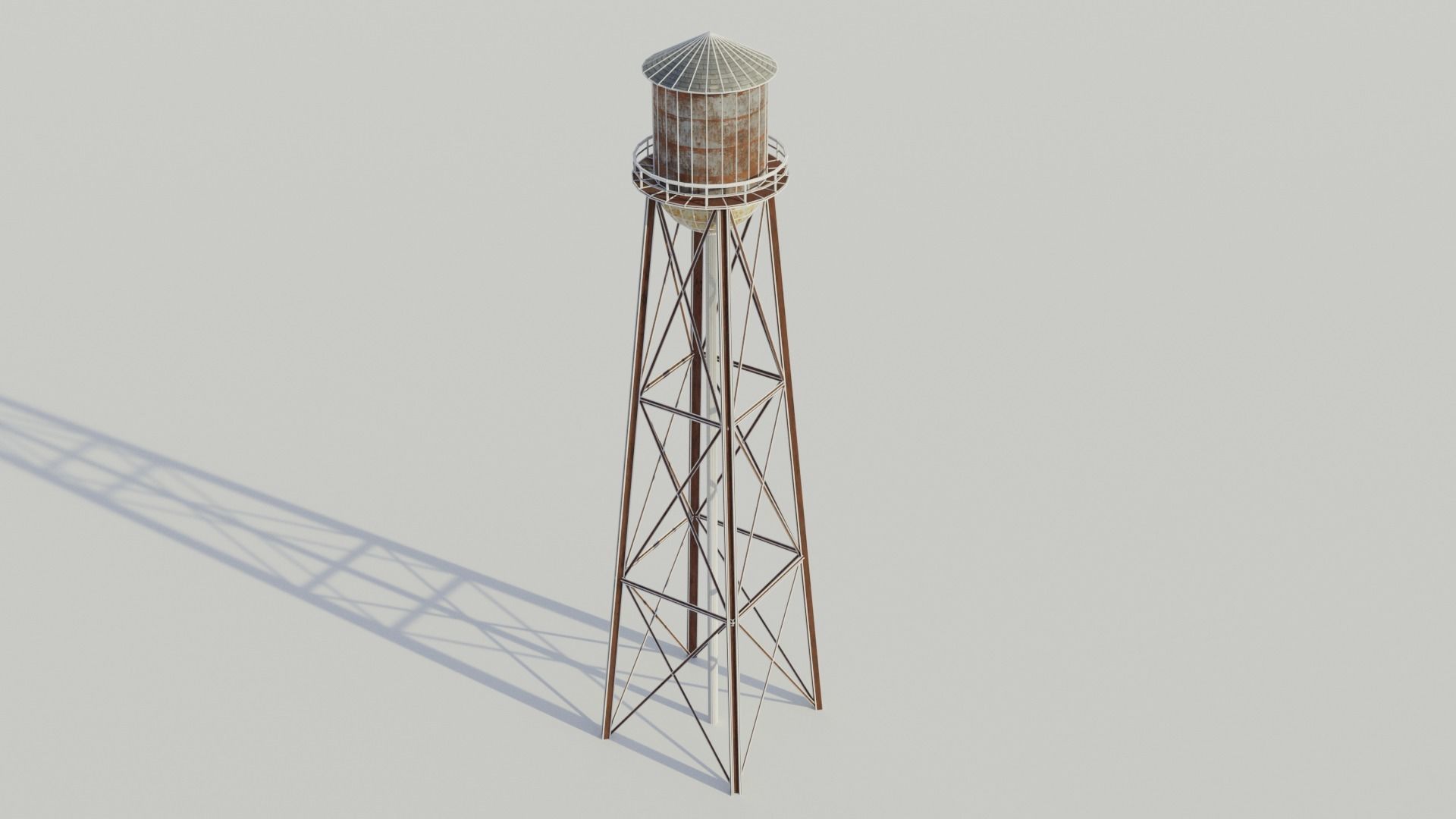 Water Tower - Low poly PBR Low-poly 3D model_3