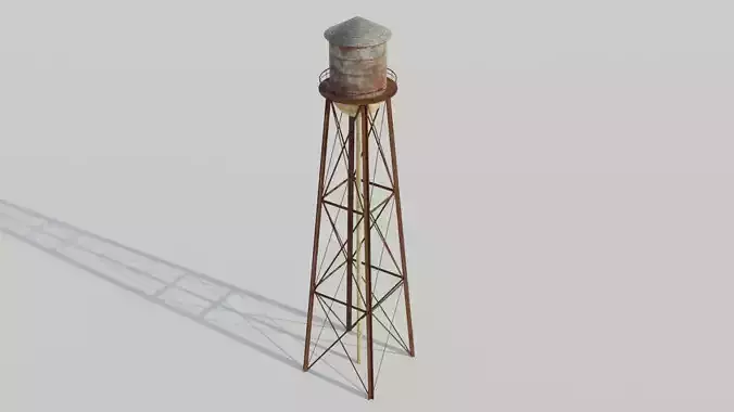 Water Tower - Low poly PBR Low-poly 3D model
