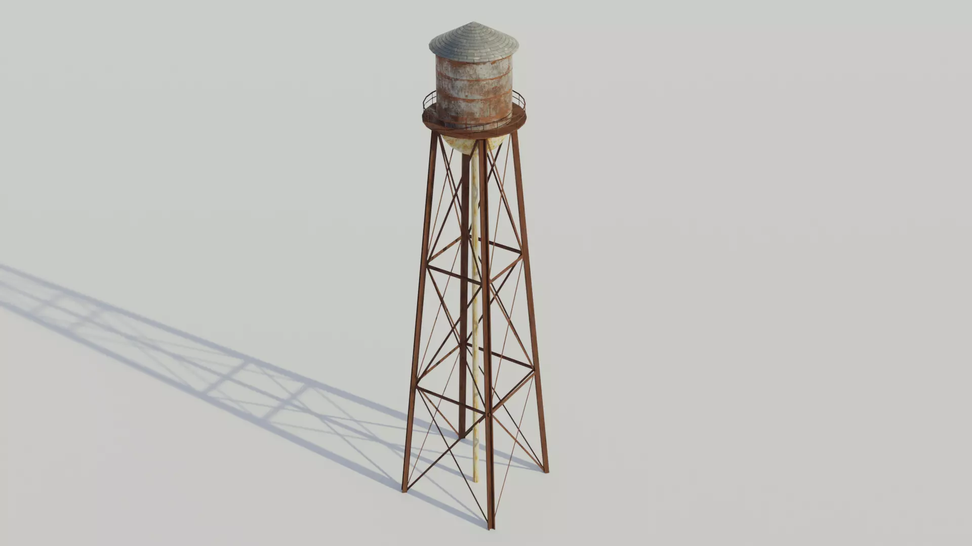 Water Tower - Low poly PBR Low-poly 3D model_0