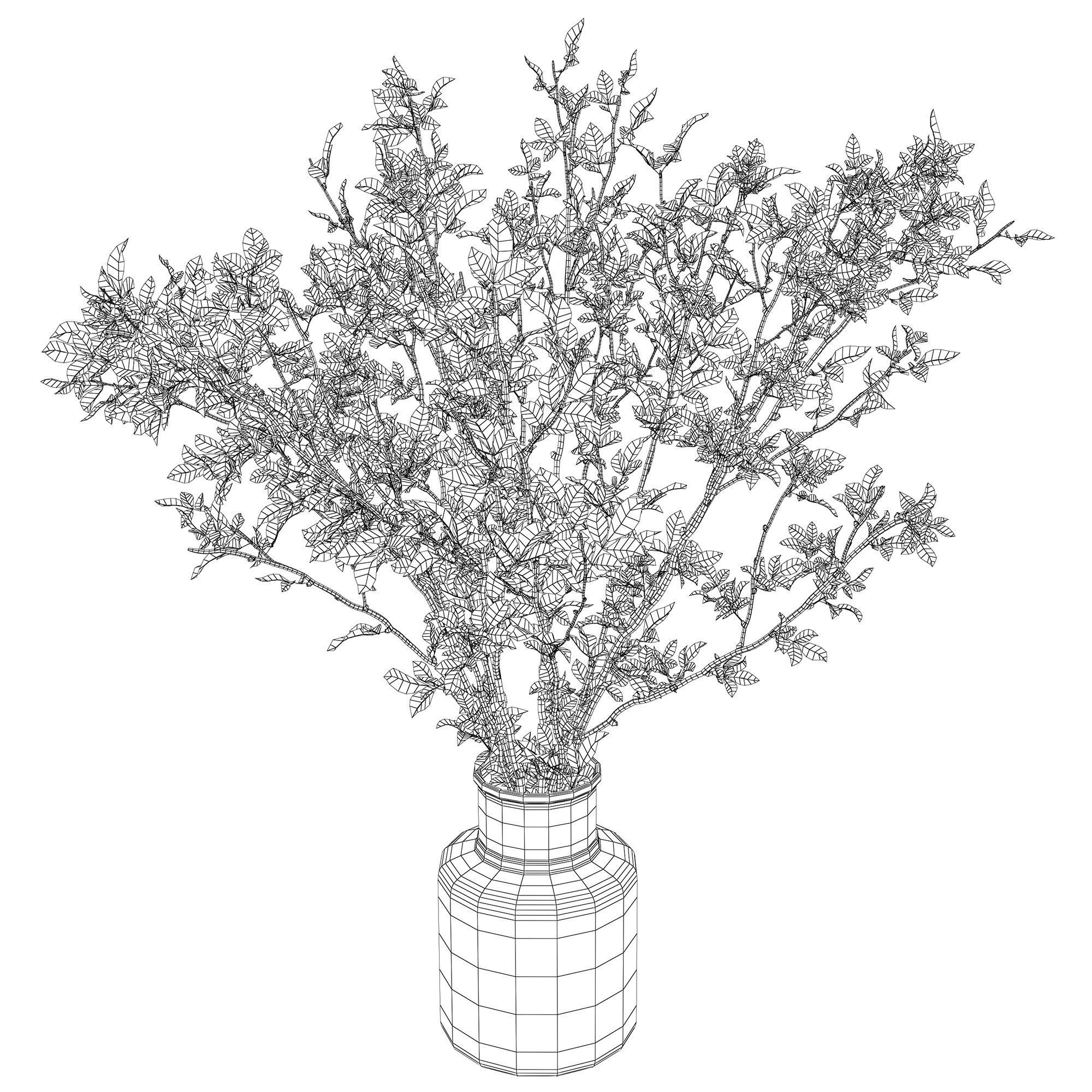 Branches in a vase 013 3D model_7